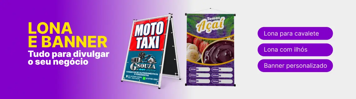 Banner personalizado e lona com ilhós em Itaboraí, RJ — Ita Sign Gráfica
